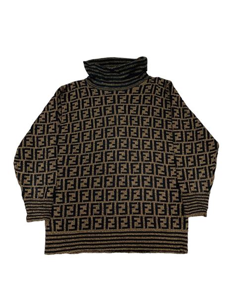 fendi turtleneck zucca trim|Fendi Zucca Virgin Wool Turtleneck .